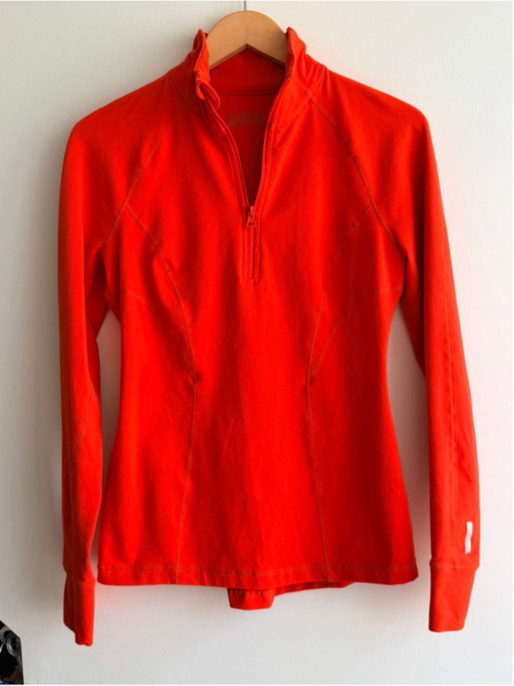 Zella So Soft Quarter Zip Pullover Orange Red Activewear Top Small